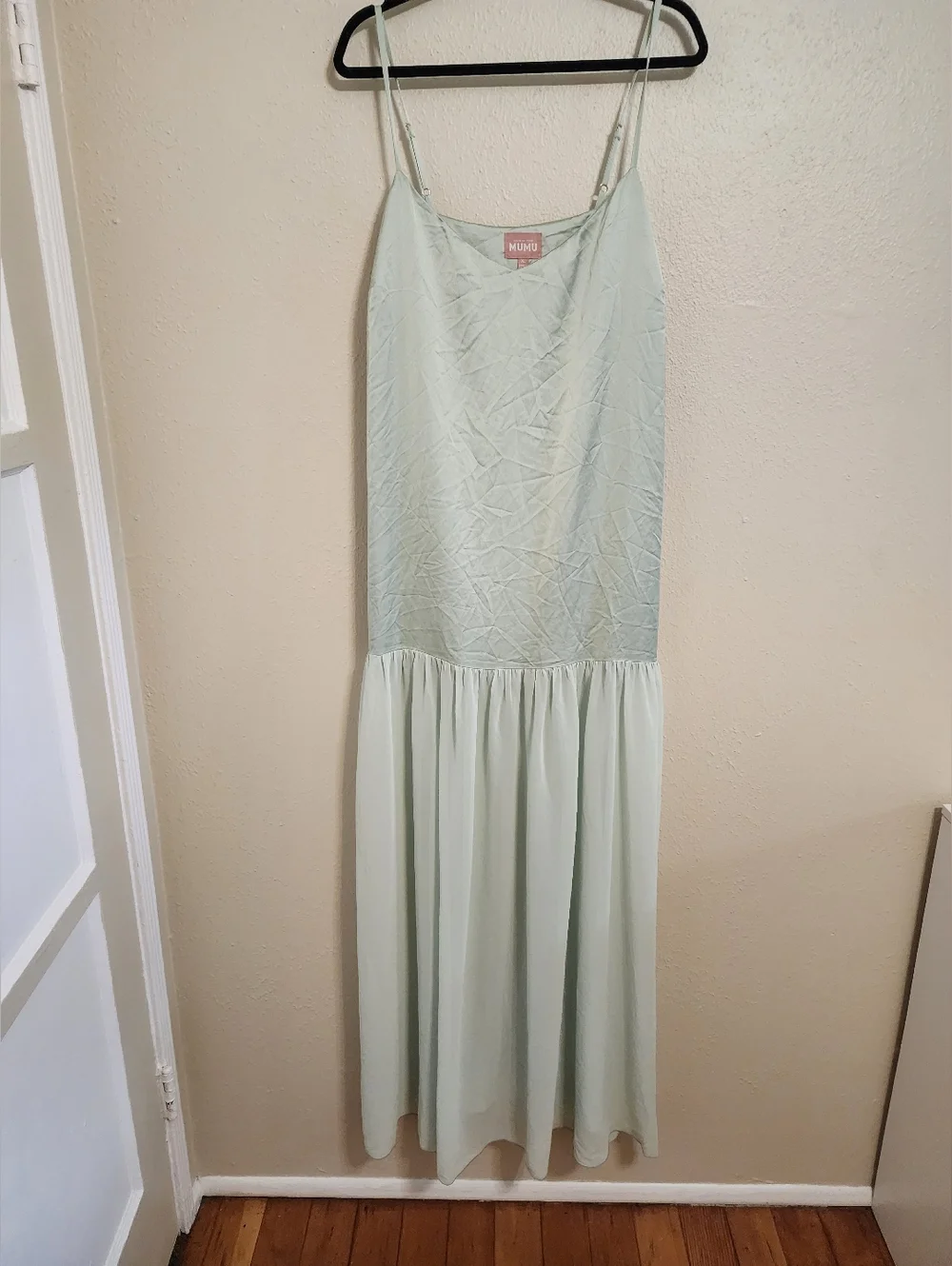 Show Me Your MuMu Dalia Pistachio Luxe Satin Maxi Dress XL Wedding Party Formal - Picture 7 of 10